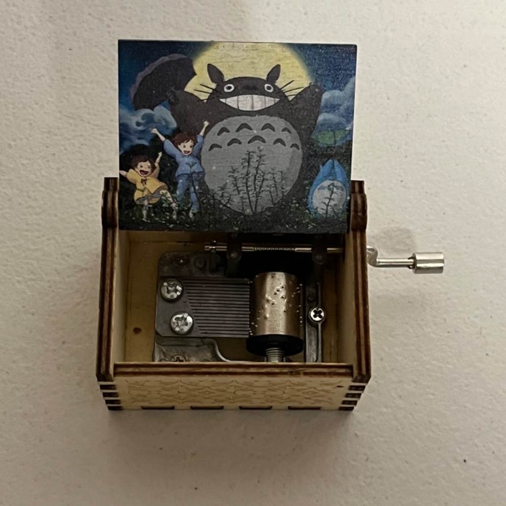 Totoro Hand Crank Wooden Music Box Studio Ghibli Anime Musical Music